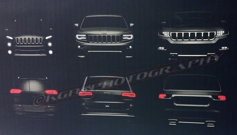 Illustration for article titled Here's Our First Look At The Range Rover-Fighting Jeep Grand Wagoneer